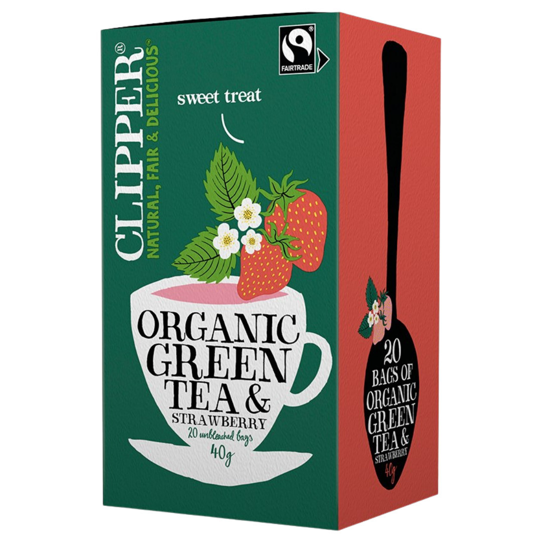 Clipper Organic Green Tea & Strawberry - Vihreä tee mansikka 20 pss