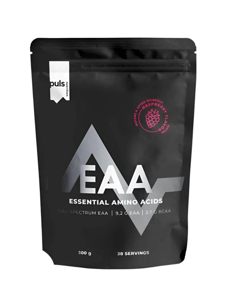 Puls Nutrition EAA 500 g - Aminohappojauhe Vadelma - erä - Sinunapteekki.fi