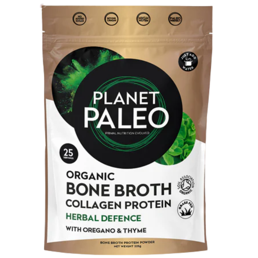 Planet Paleo Bone Broth Herbal Defence - Luuliemi 225 g