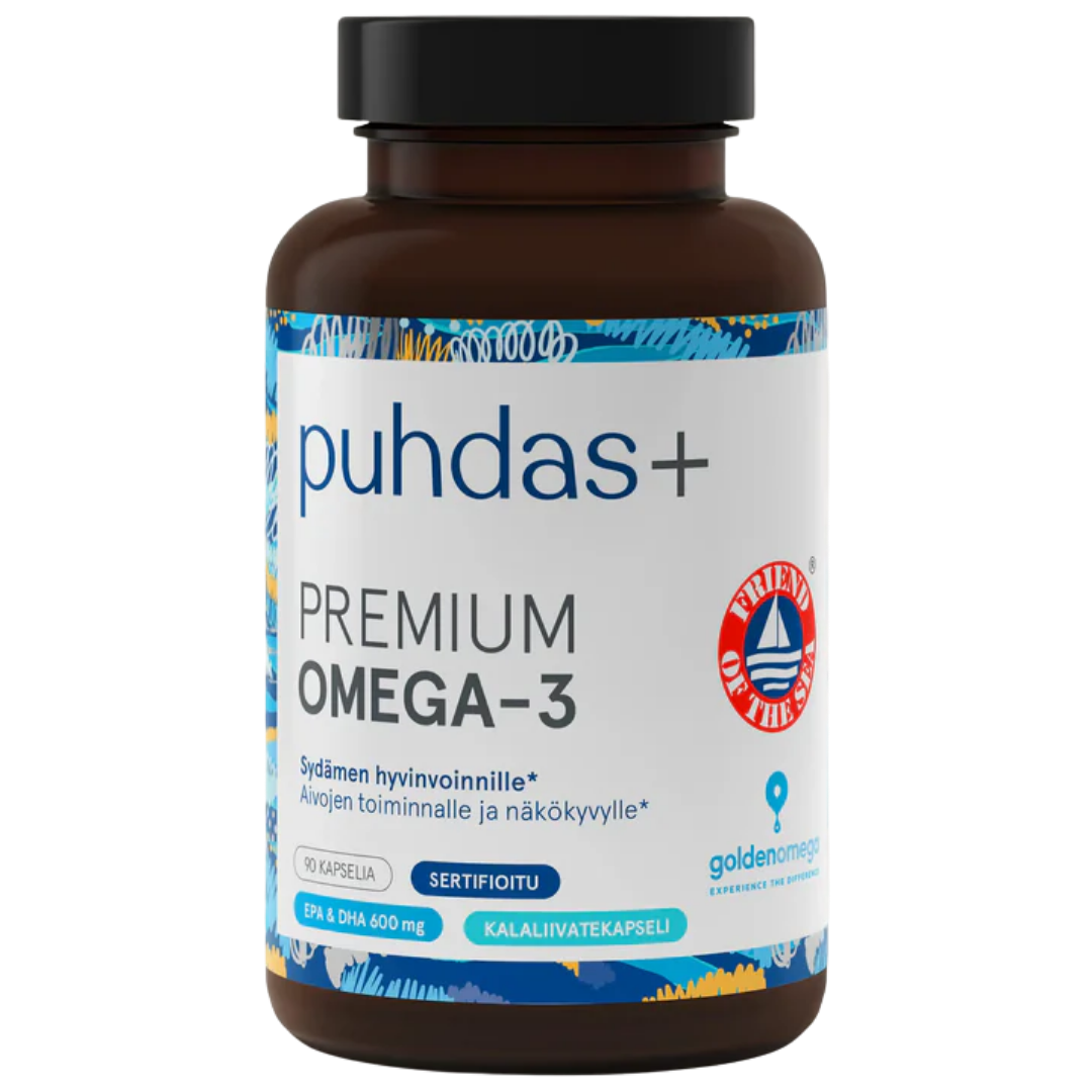 Puhdas+ Premium Omega-3 - 600 mg Kalaöljykapselit 90 kaps.
