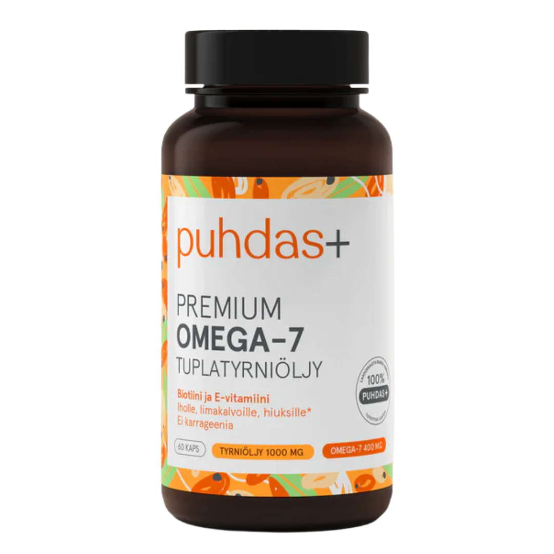 Puhdas+ Premium Omega-7 - Tyrniöljyvalmiste 60 kaps.