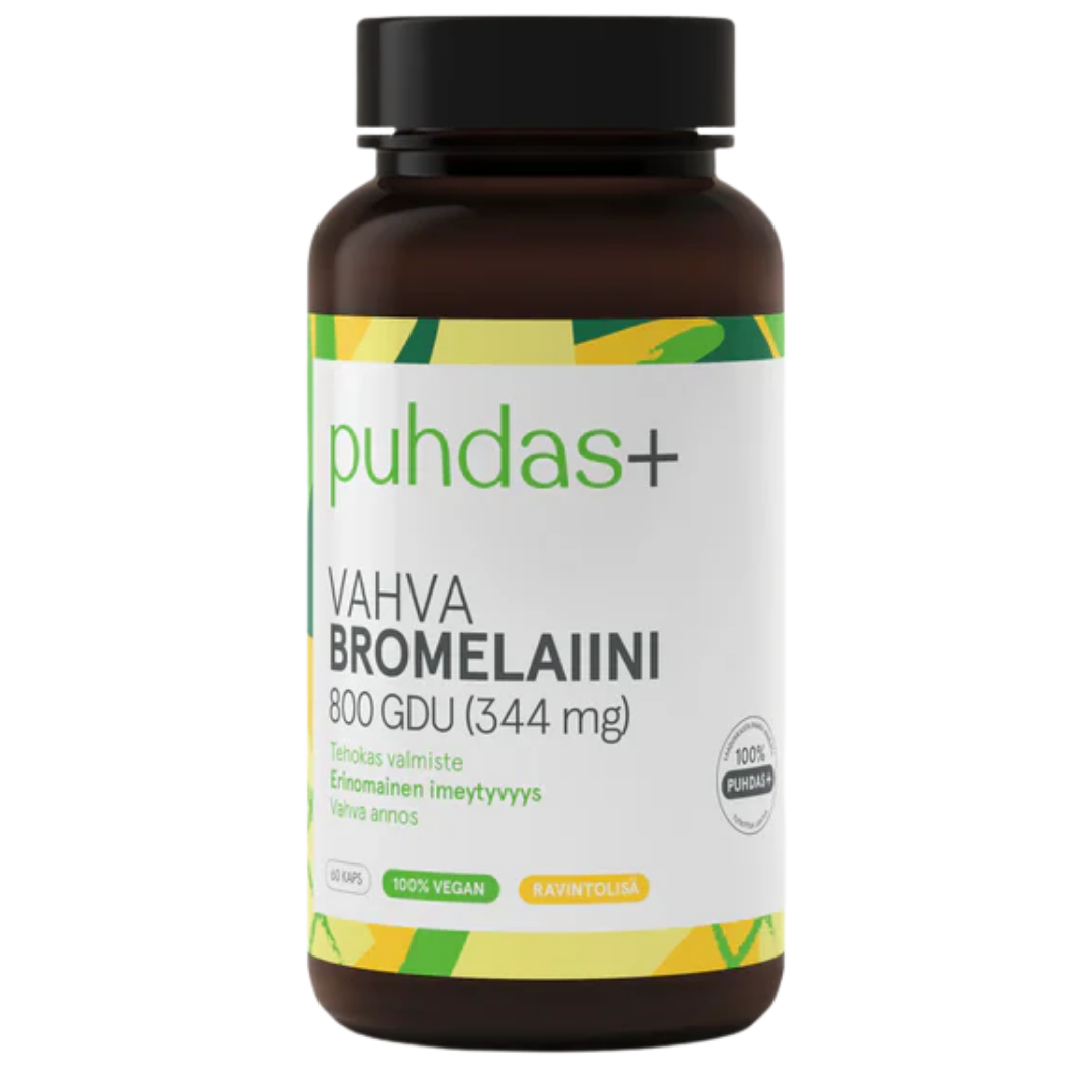 Puhdas+ Vahva Bromelaiini 800 DGU (344 mg) 60 kaps.