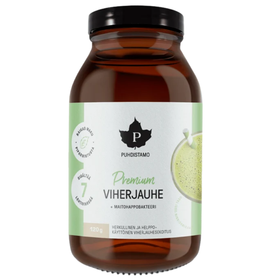Puhdistamo Premium Viherjauhe + Maitohappobakteeri 120 g