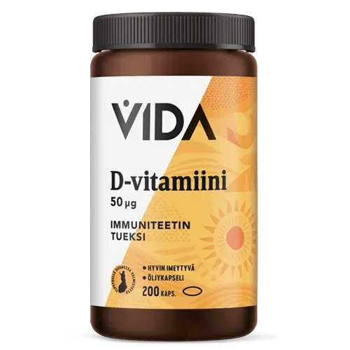 Vida D-Vitamiini 50 µg 200 kaps. - Päiväys 02/2025 - Sinunapteekki.fi