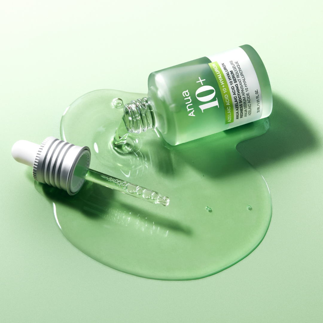 Anua Azelaic Acid 10 Hyaluron Redness Soothing Serum auttaa vähentämään punoitusta, tukee ihon uusiutumista sekä tekee ihon sävystä tasaisemman ja rauhallisemman näköisen.