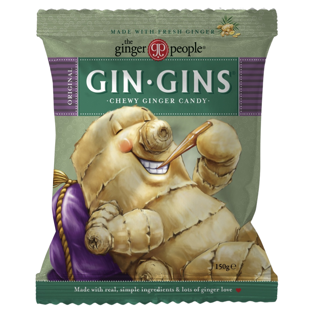 Gin Gins Original Ginger Chews - Inkiväärimakeinen 150 g - erä