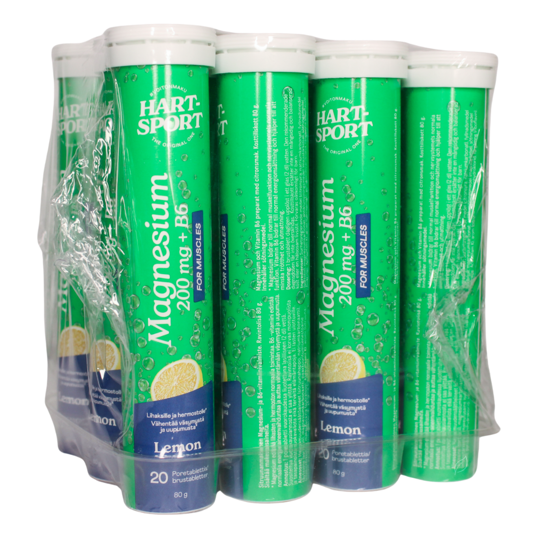 Hart-Sport Magnesium + B6 Sitruuna - 12 x 20 poretabl. TUKKUPAKKAUS - Sinunapteekki.fi