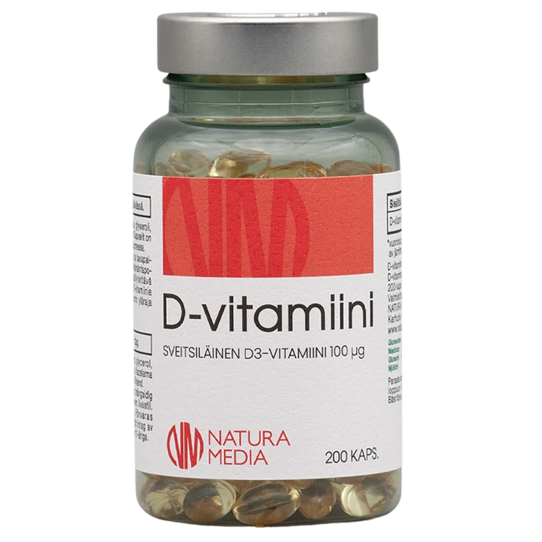 Natura Media D3-vitamiini 100 µg 200 kaps.