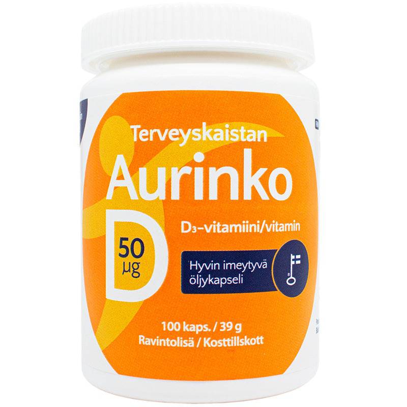 Terveyskaista Aurinko D 50 µg 100 kaps. - Sinunapteekki.fi