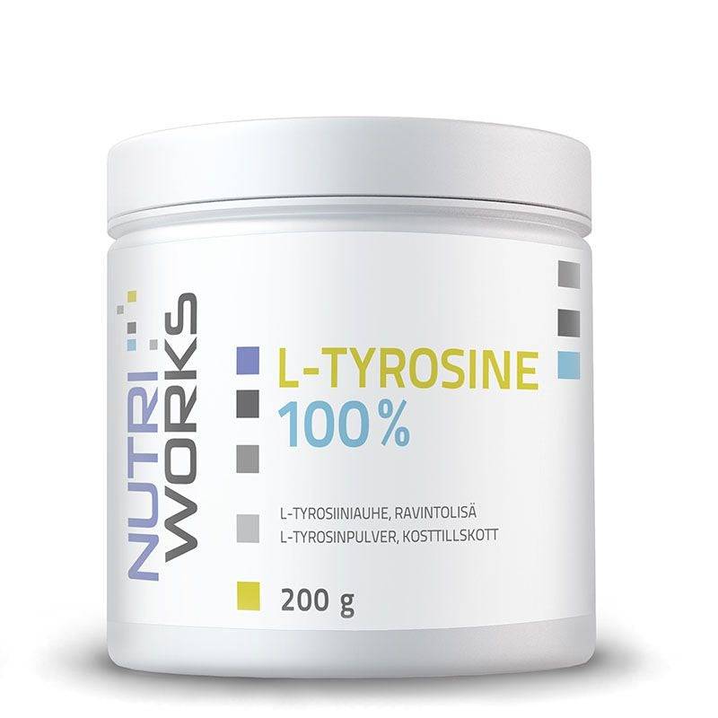 Nutri Works L-Tyrosine 100% - L-tyrosiinijauhe 200 g - Sinunapteekki.fi