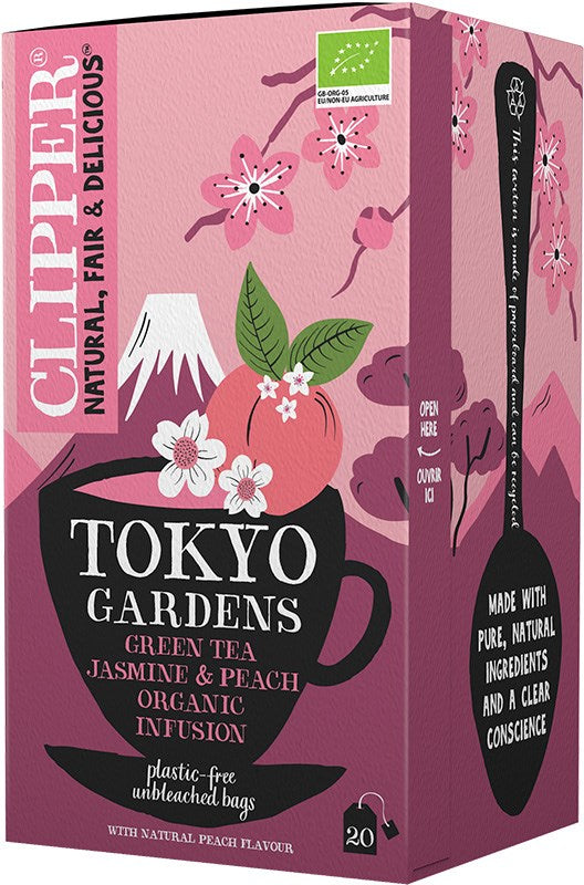 Clipper Tokyo Gardens - Jasmiinin ja persikan makuinen vihreä tee 20 pss.