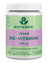 Bioteekki Vegan B12-vitamiini 500 μg 120 imeskelytablettia