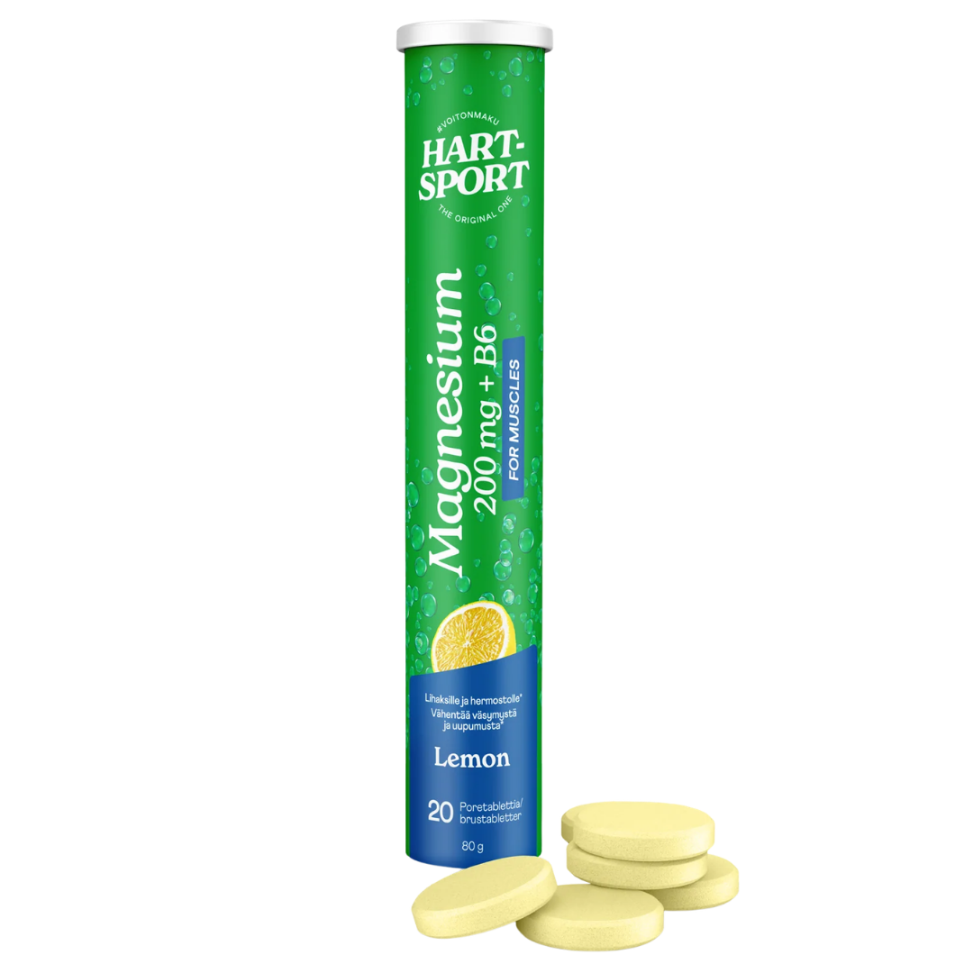 Hart-Sport Magnesium + B6 Sitruuna 20 poretabl. - Päiväys 12/2026