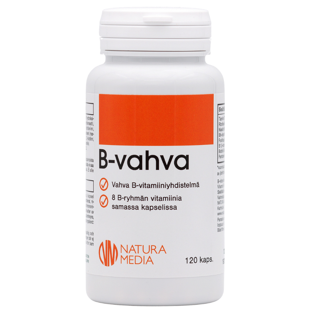 Natura Media VAHVA B-Vitamiiniyhdistelmä 120 kaps., B-complex, sinunapteekki.fi