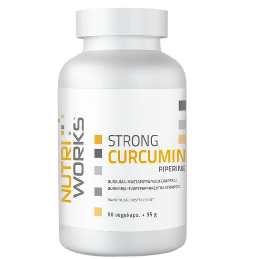 Nutri Works Strong Curcumin + Piperine - Kurkuma-mustapippuriuute 90 kaps.