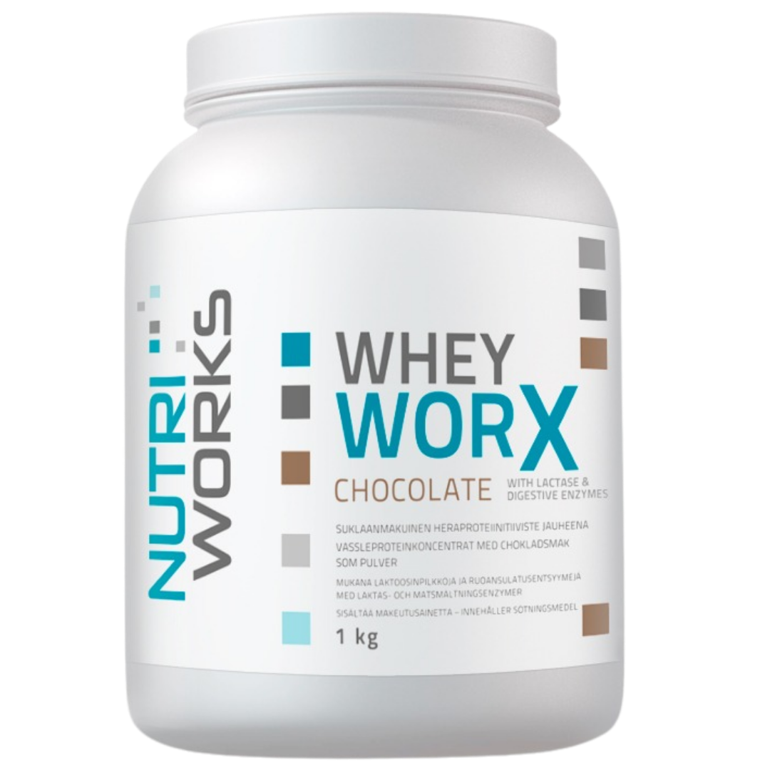 Nutri Works Whey Worx Chocolate - Heraproteiinijauhe Suklaa 1000 g
