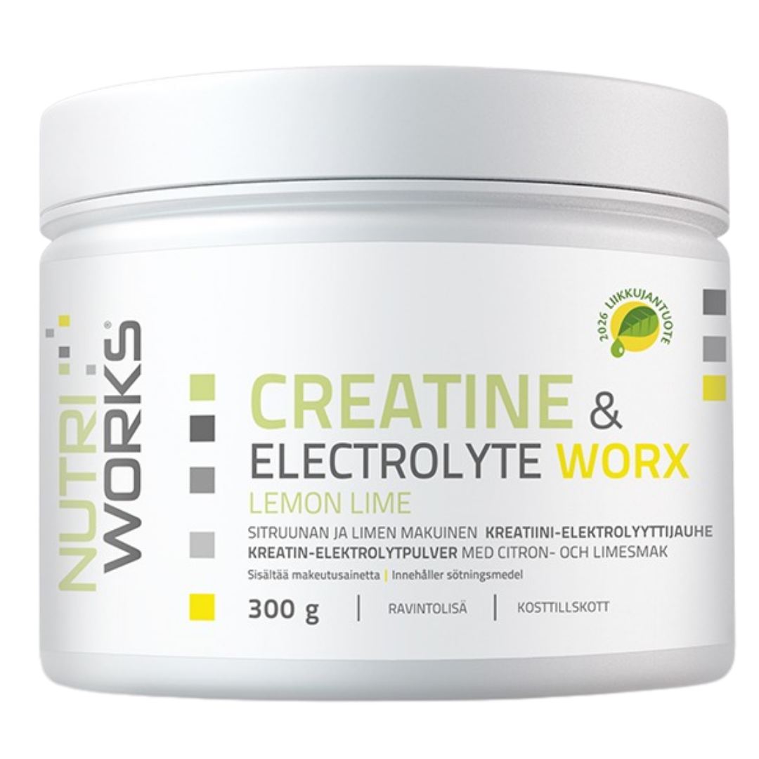 Nutri Works Creatine & Electrolyte Worx - Sitruuna & Lime 300 g