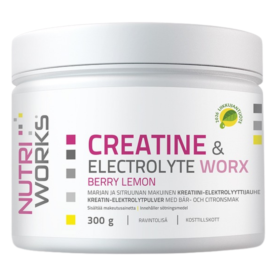 Nutri Works Creatine & Electrolyte Worx - Marja & Sitruuna 300 g