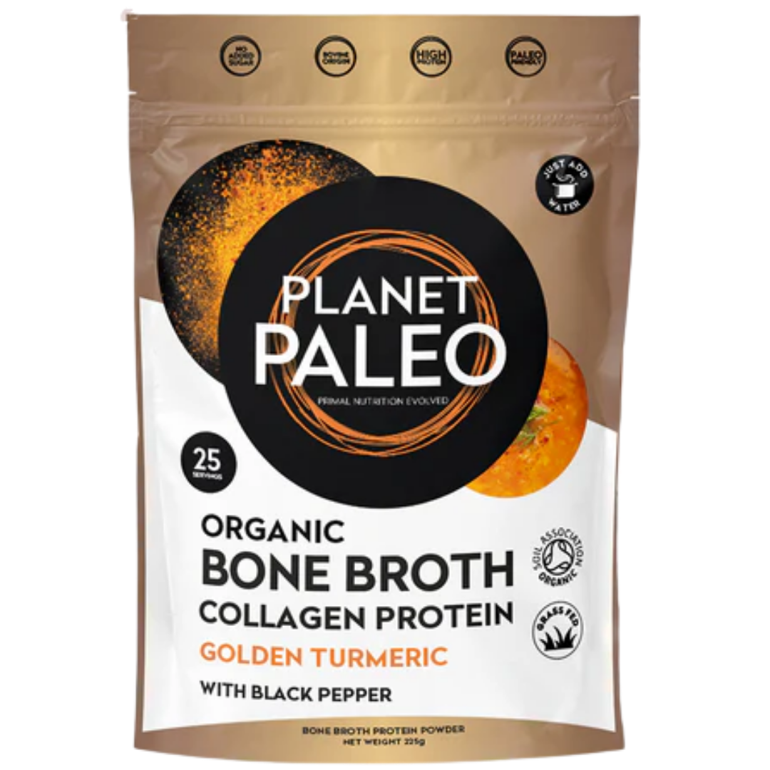 Planet Paleo Organic Bone Broth Golden Turmeric - Luuliemijauhe 225 g