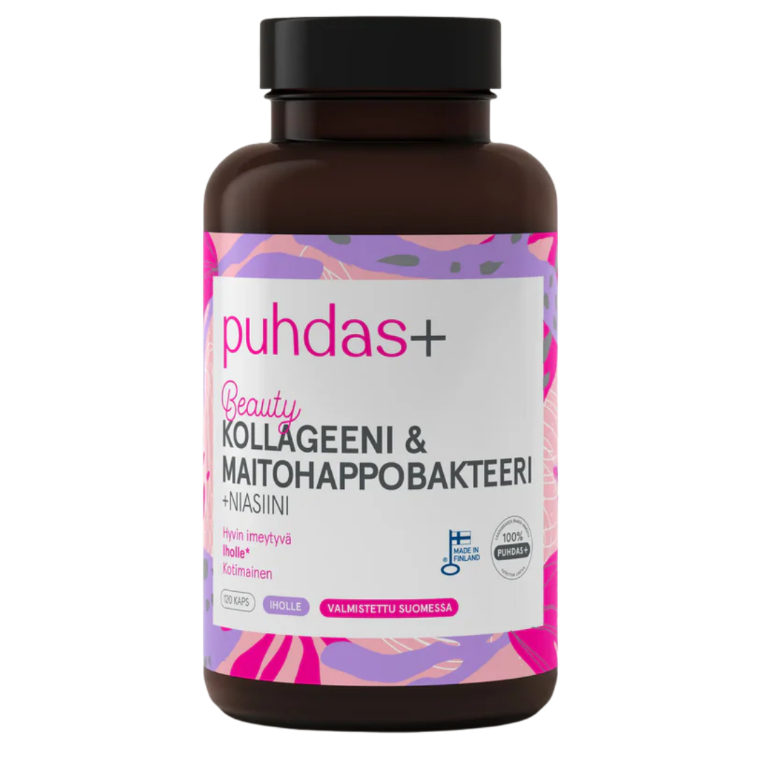 Puhdas+, Beauty - Kollageeni & Maitohappobakteeri, 120 kaps.