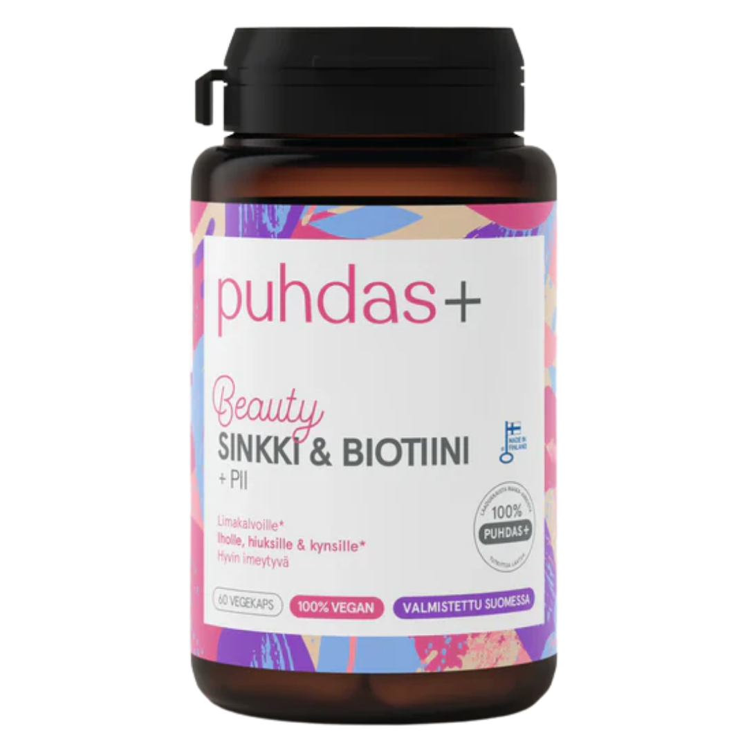 Puhdas+ Beauty Sinkki & Biotiini + Pii 60 kaps.