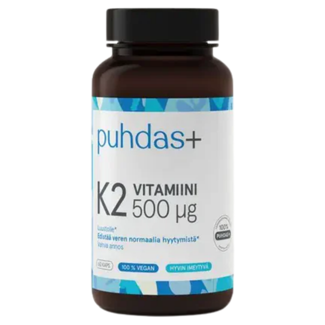 Puhdas+ K2-vitamiini 500 µg 60 kaps.