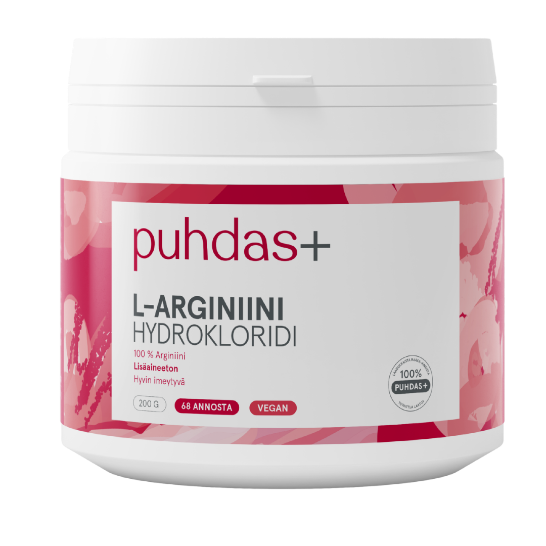 Puhdas+ L-arginiini - L-arginiinihydrokloridi 200 g