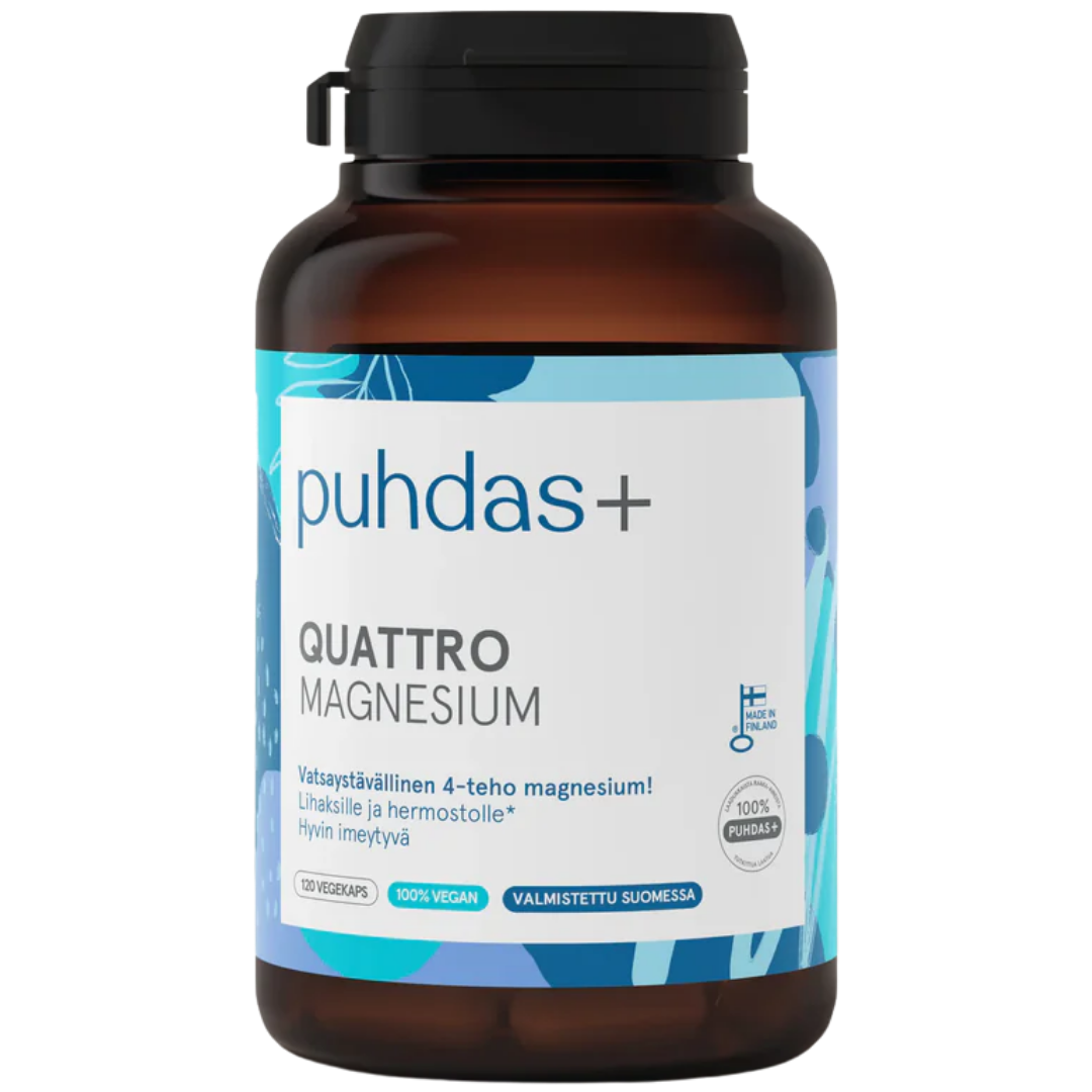 Puhdas+ Quattro Magnesium 120 vegekaps.
