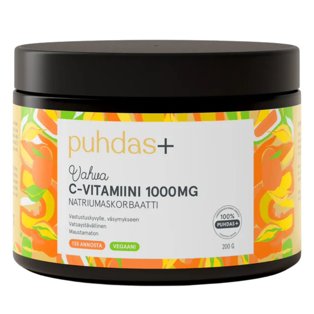 Puhdas+ Vahva C-vitamiinijauhe 1000 mg 200 g