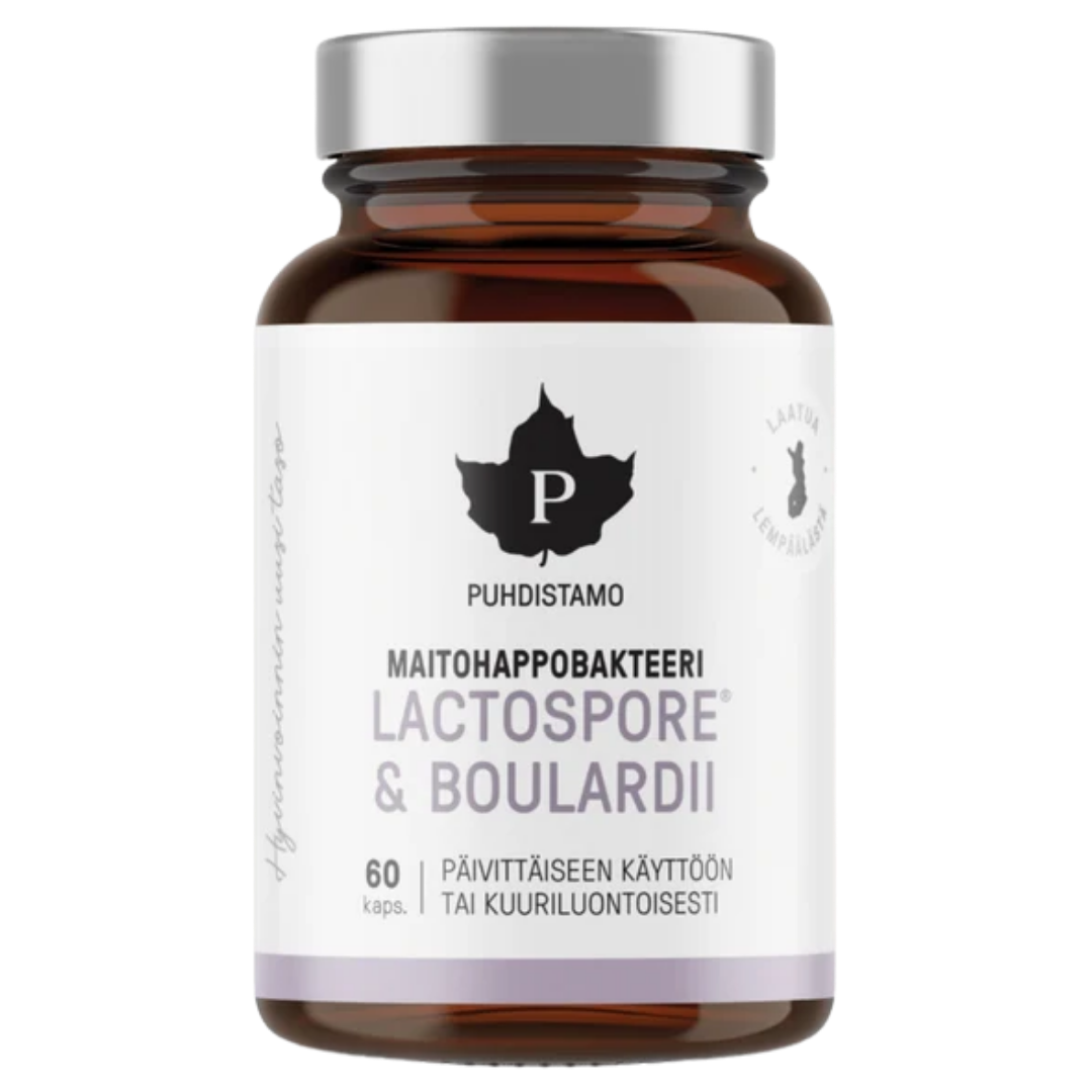 Puhdistamo Maitohappobakteeri Lactospore & Boulardii 60 kaps.