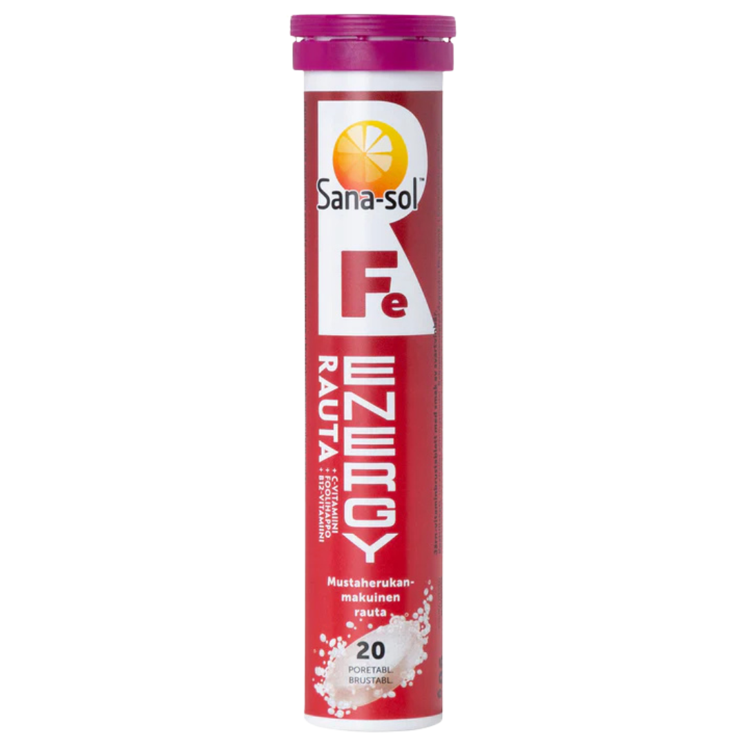 Sana-Sol, Fe-energy, rauta, mustaherukka, 20 poretabl.