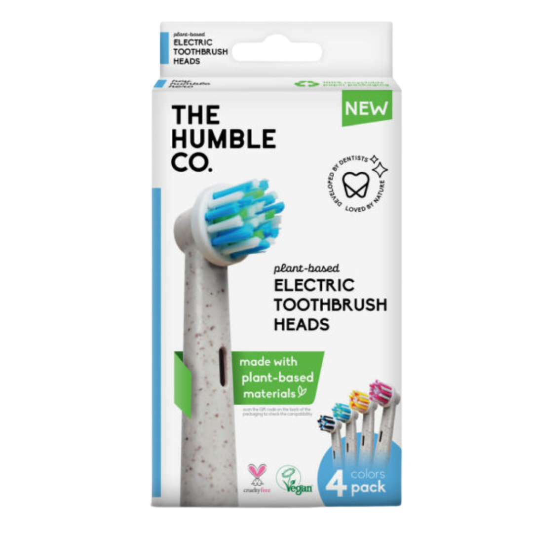 The Humble Co Brush, Sähköhammasharjan kasvipohjainen vaihtoharja, 4 kpl / pkt