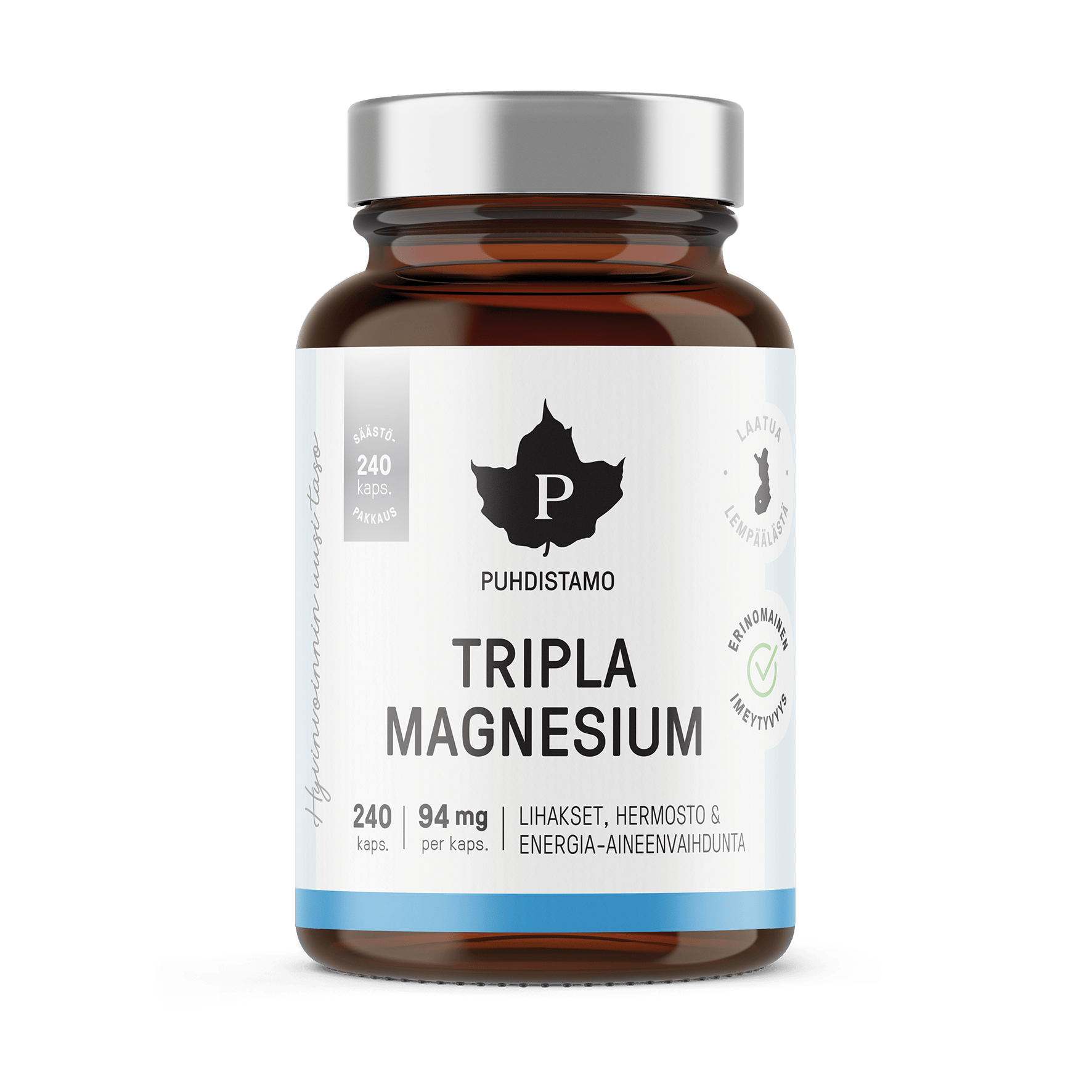 Puhdistamo Tripla Magnesium SÄÄSTÖPAKKAUS 240 kaps. - Sinunapteekki.fi