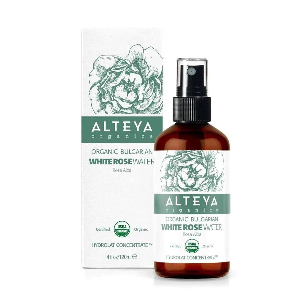 Alteya Organics Bulgarian White Rose Water - Valkoruusuvesi Lasisuihkepullo 120 ml