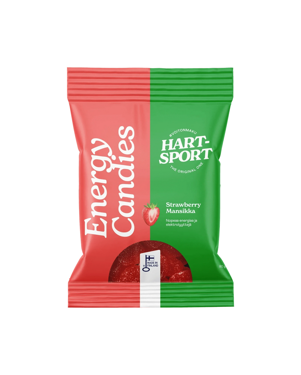 Hart-Sport Energiakarkit Mansikka 80 g - Päiväys 10/2026