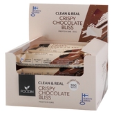 Foodin Clean & Real Protein Bar Crispy Chocolate Bliss  - Proteiinipatukka 12 x 55 g TUKKUPAKKAUS - Sinunapteekki.fi