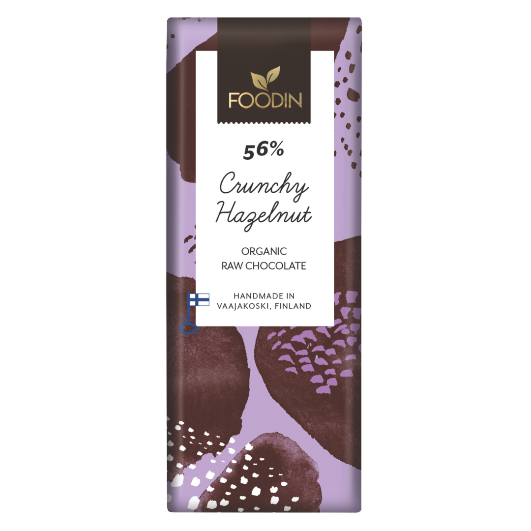 Foodin Crunchy Hazelnut raakasuklaa 56% - Sinunapteekki.fi