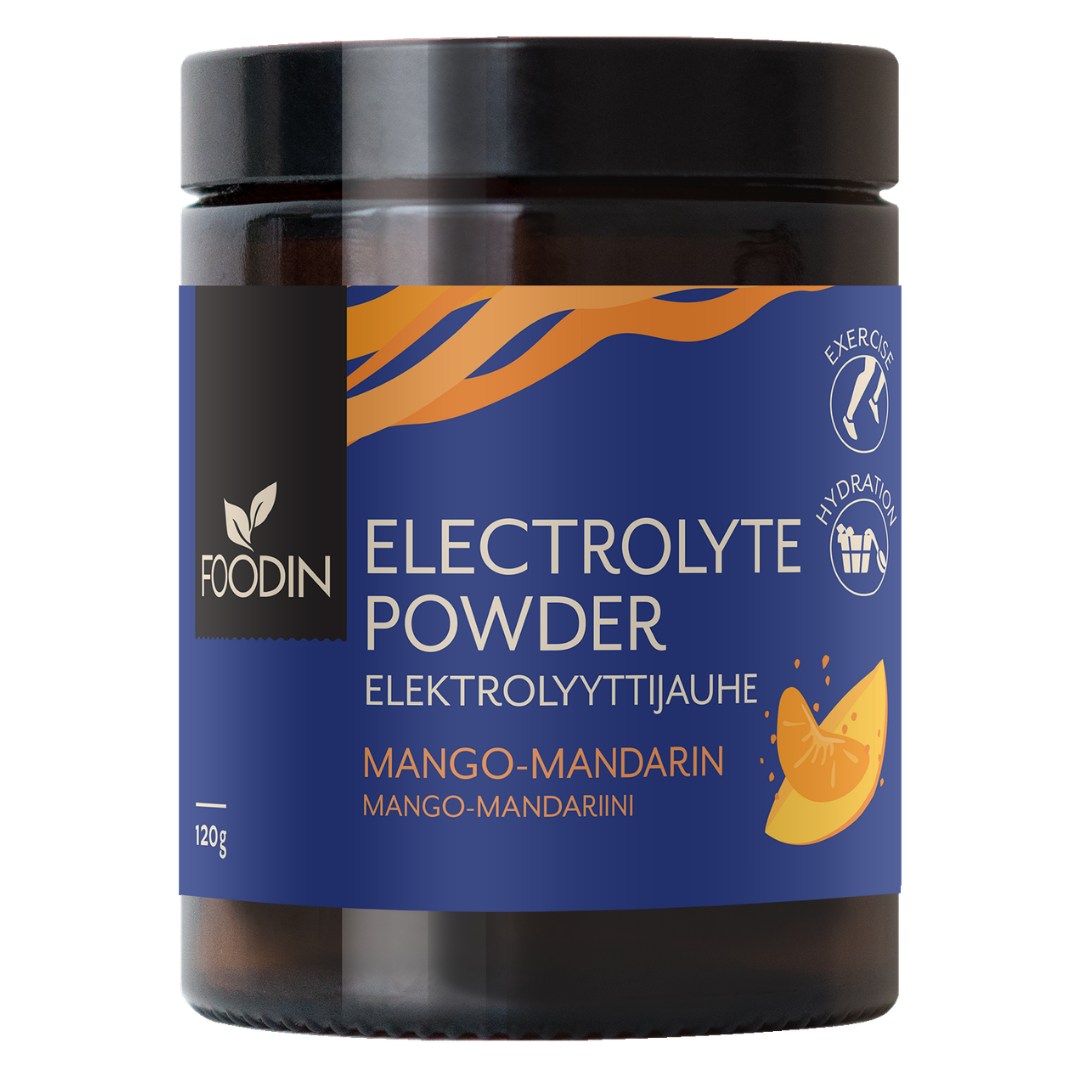 Foodin Elektrolyyttijauhe Mango-Mandariini 120 g - Sinunapteekki.fi