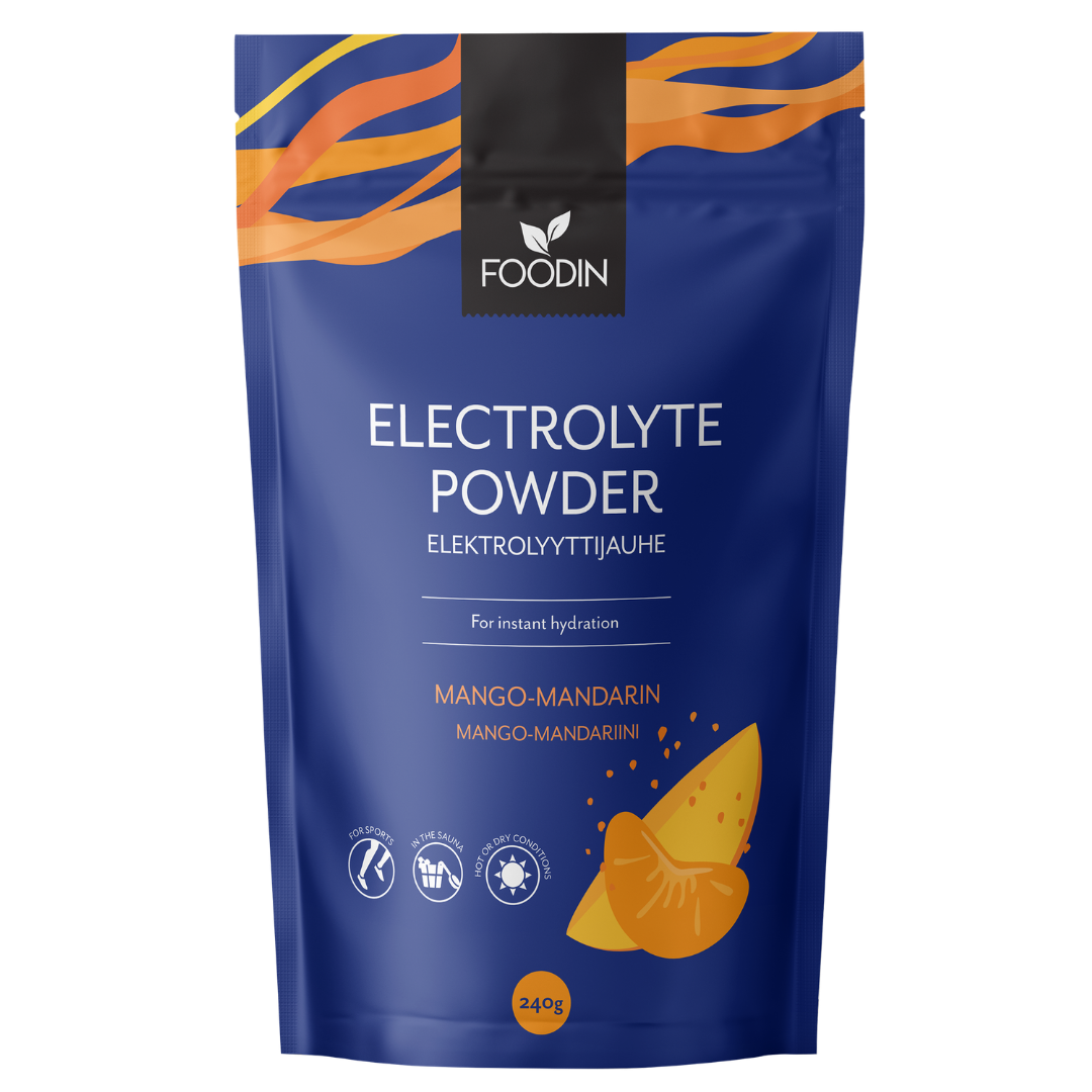 Foodin Elektrolyyttijauhe Mango-Mandariini 240 g - Sinunapteekki.fi