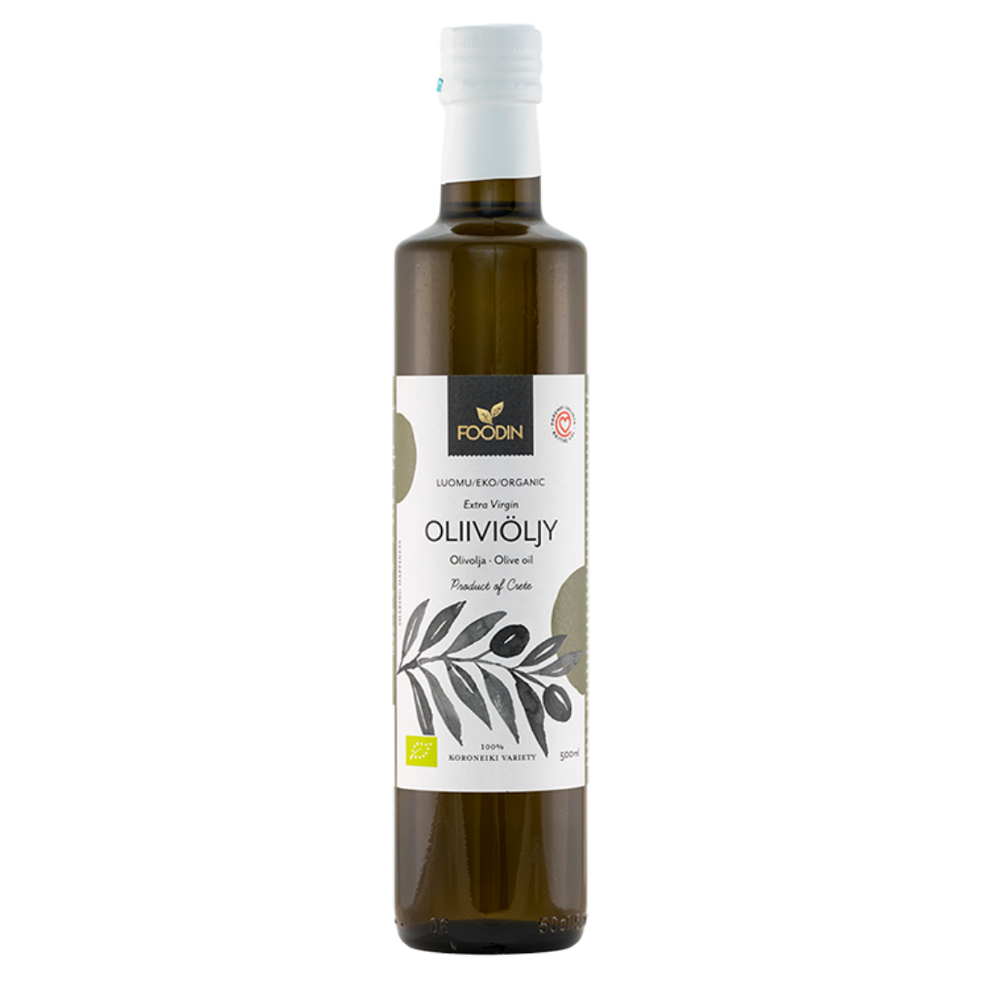 Foodin Extra Virgin Oliiviöljy, luomu 500 ml - Sinunapteekki.fi