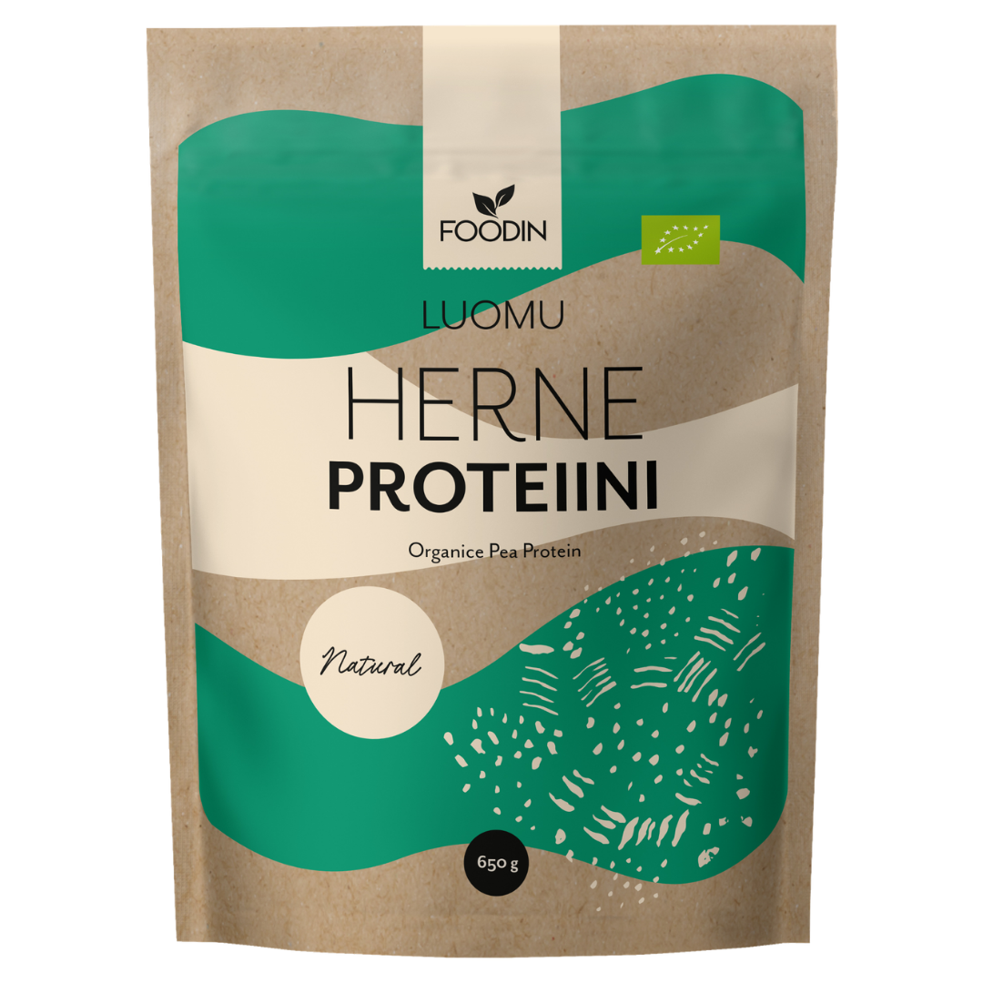 Foodin Herneproteiini Maustamaton Luomu 650 g - Sinunapteekki.fi