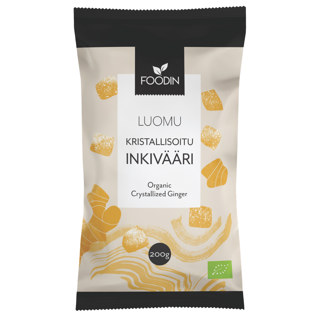 Foodin Kristallisoitu Inkivääri Luomu 200 g - Sinunapteekki.fi
