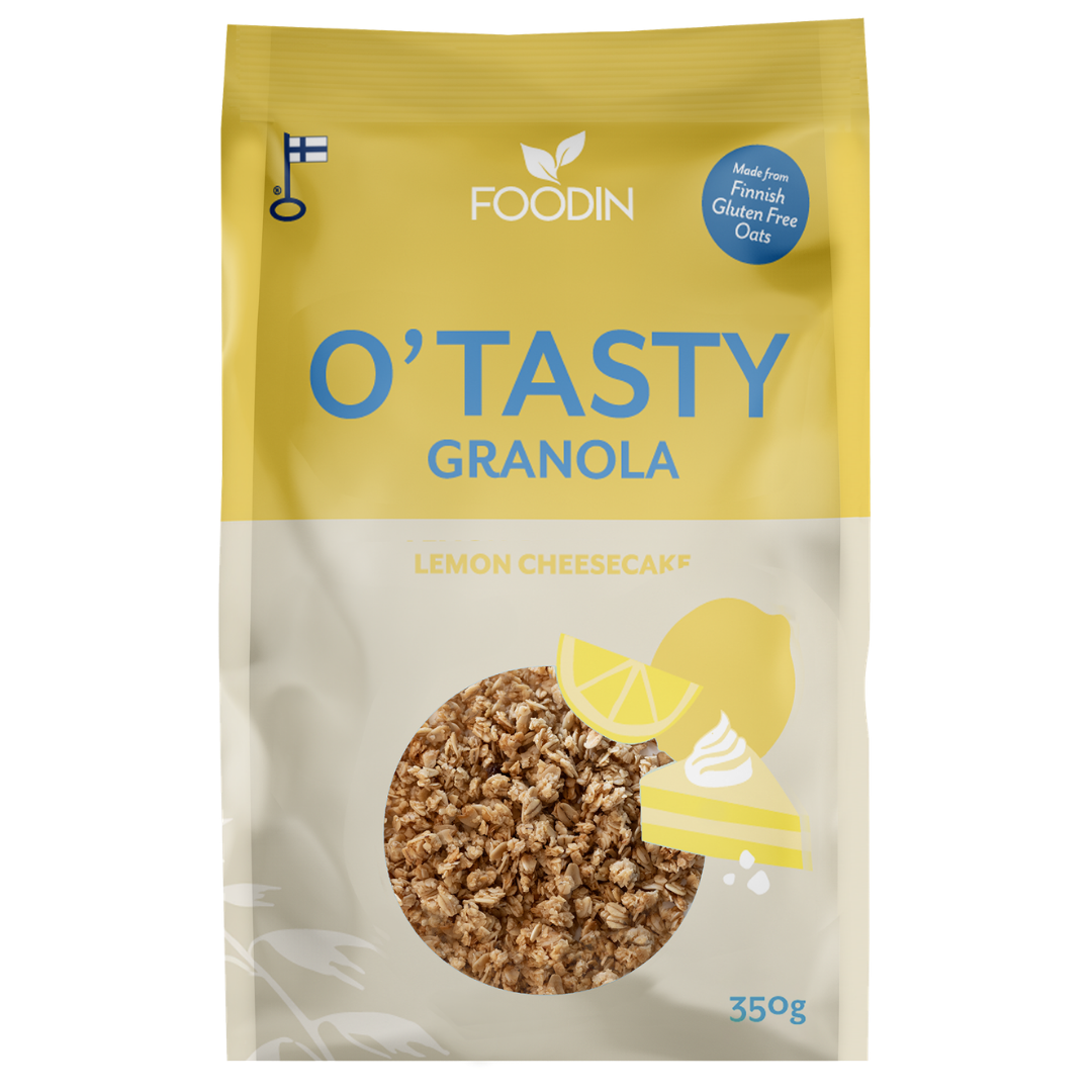 Foodin O'Tasty Granola Lemon Cheesecake - Kauragranola Sitruunajuustokakku 350 g - Sinunapteekki.fi