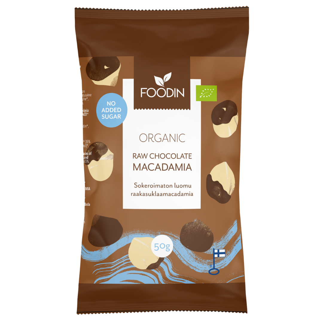 Foodin Sokeroimaton Raakasuklaamacadamia 50 g - Sinunapteekki.fi