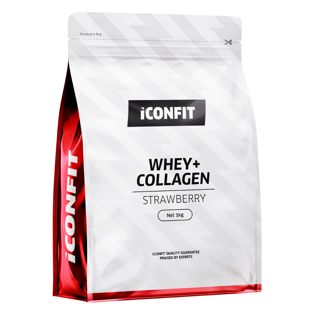 ICONFIT Whey+ Collagen - Heraproteiini & Kollageeni Mansikka 1 kg