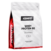 ICONFIT Whey Protein 80 - Heraproteiini Mansikka 1 kg