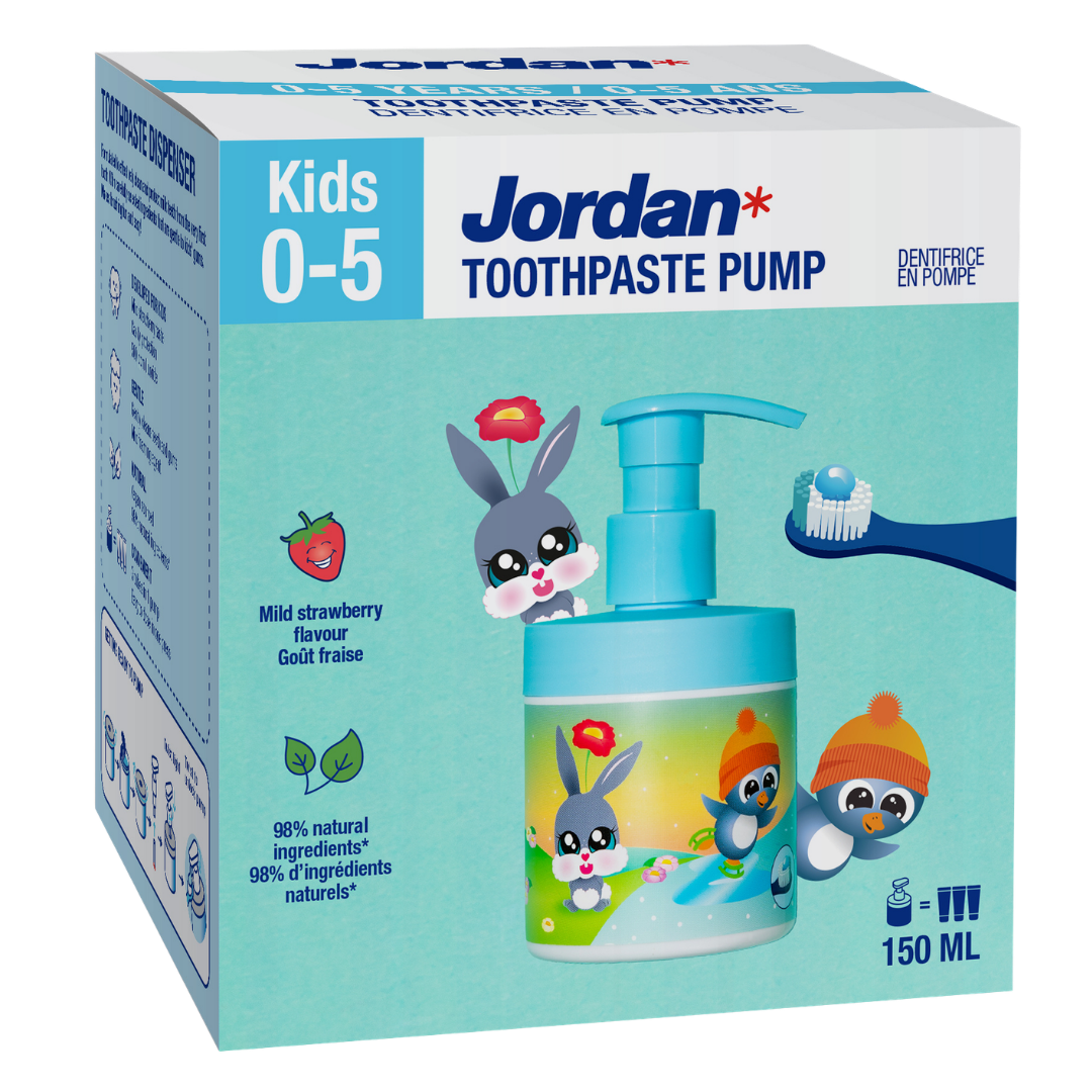 Jordan Kids 0-5-v - Lasten hammastahna pumppupullo 150 ml