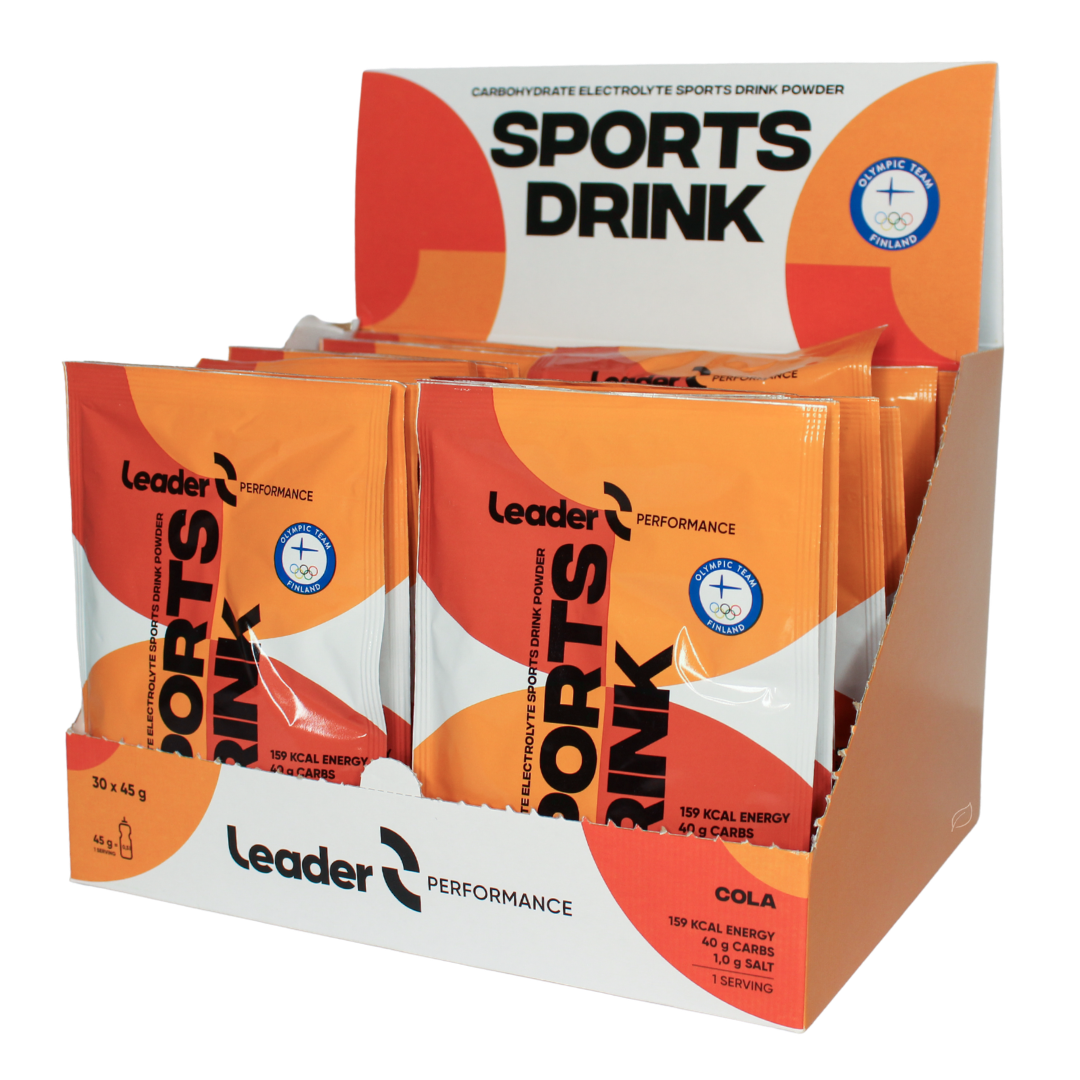 Leader Performance Sports Drink - Urheilujuomajauhe Cola 30 x 45 g TUKKUPAKKAUS