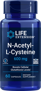 Life Extension N-Acetyl-L-Cysteine 600 mg 60 kaps. - Sinunapteekki.fi