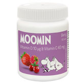 Moomin Vitamin D 10 µg & Vitamin C 40 mg Berry  - D & C-Vitamiini Purutabletti 100 tabl. - Sinunateekki.fi